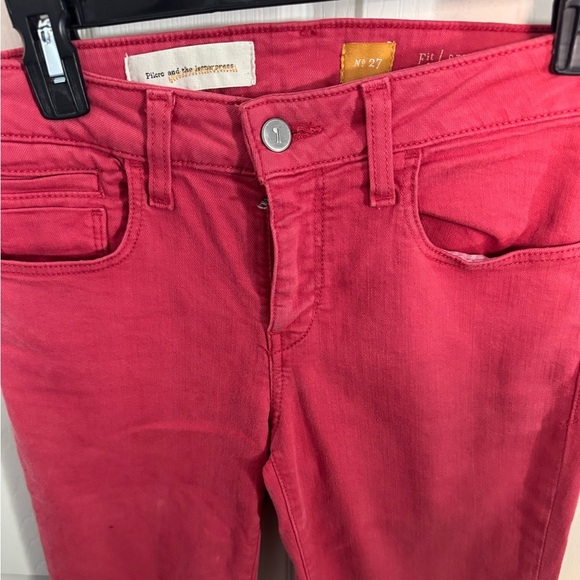 Pilcro & The Letterpress Stet Skinny Jeans Rust Mid Rise Anthropologie Womens 27 - Picture 3 of 15